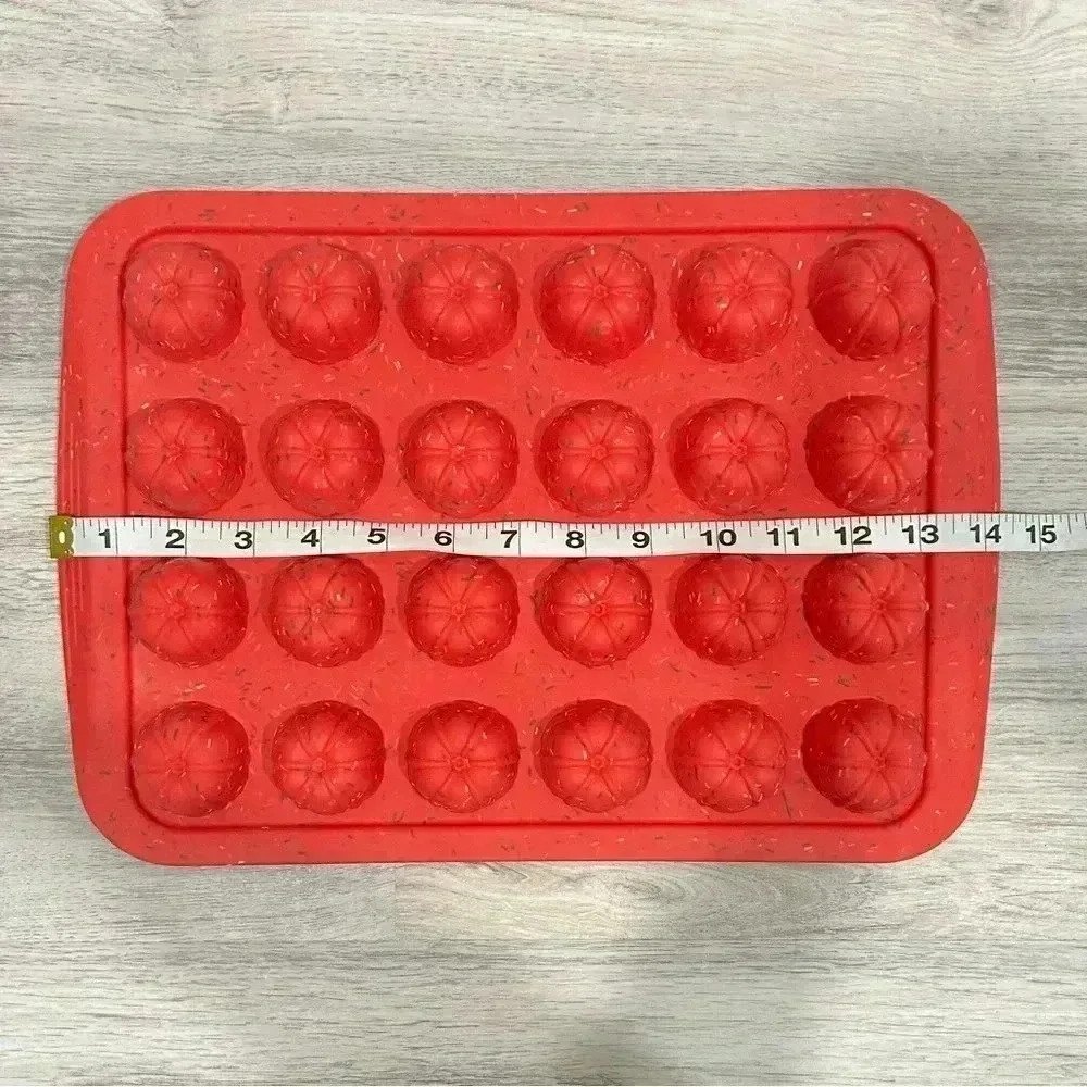 Trudeau Silicone Fluted Mini Cupcake Pan 24 Mini Festive Shaped Cakes Holiday - Picture 3 of 6